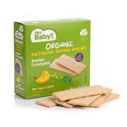 WIELOZIARNISTE WAFELKI NA ZĄBKOWANIE BANANOWE 6MC+ BIO 60G HEYBABY