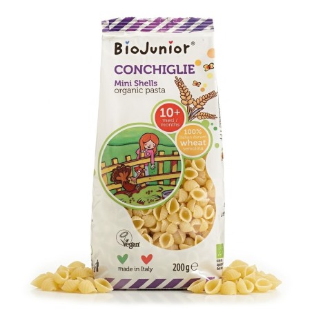 MAKARON BIOJUNIOR MUSZELKI DLA DZIECI OD 8 MIESIĄCA ŻYCIA BIO JUNIOR