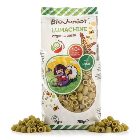 MAKARON DLA DZIECI Z GROSZKIEM ŚLIMACZKI OD 10 MIESIĄCA 200G