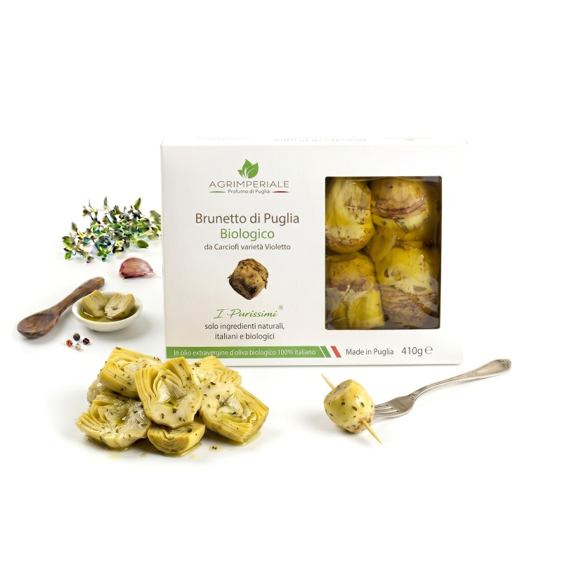 GRILLOWANE KARCZOCHY BRUNETTO DI PUGLIA W OLIWIE Z OLIWEK 410G