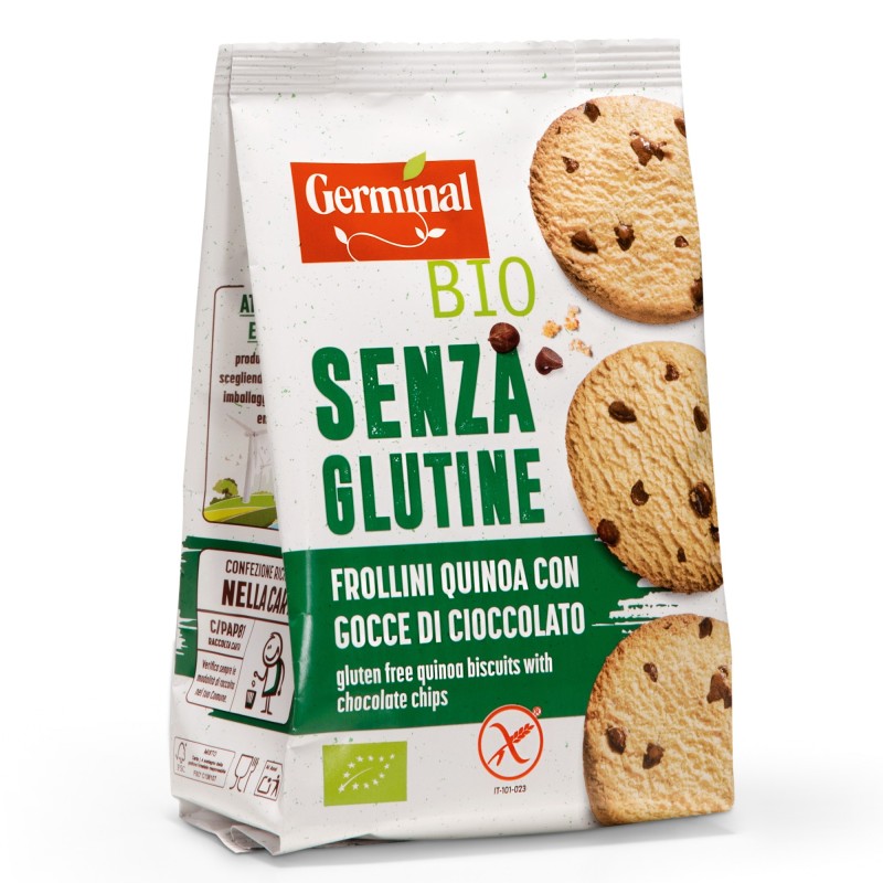 BEZGLUTENOWE ORGANICZNE CIASTECZKA Z CZEKOLADĄ I QUINOĄ BIO GERMINAL 250G
