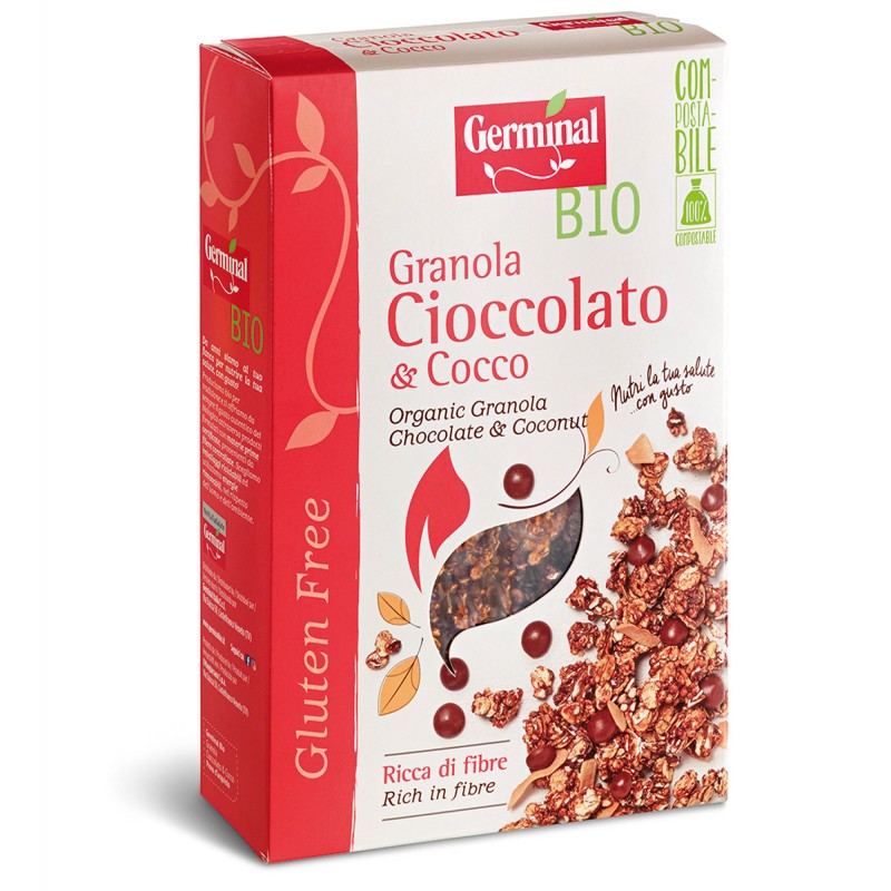 BEZGLUTENOWA GRANOLA CZEKOLADOWA Z KOKOSEM 275G