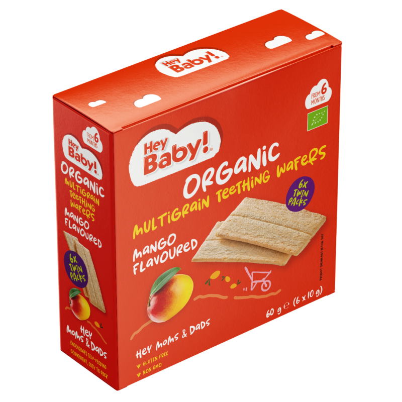 WIELOZIARNISTE WAFELKI NA ZĄBKOWANIE MANGO 6MC+ BIO 60G [HEYBABY]