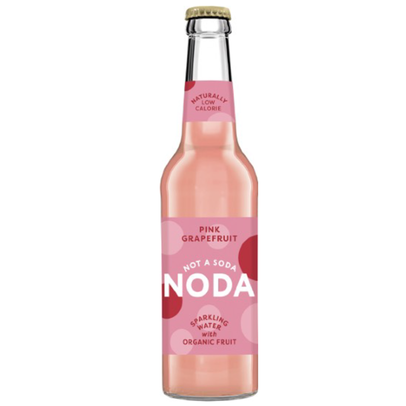 WODA GAZOWANA Z SOKIEM OWOCOWYM B/C RÓŻOWY GREJPFRUT BUT. SZKL. BIO 330 ML - NODA