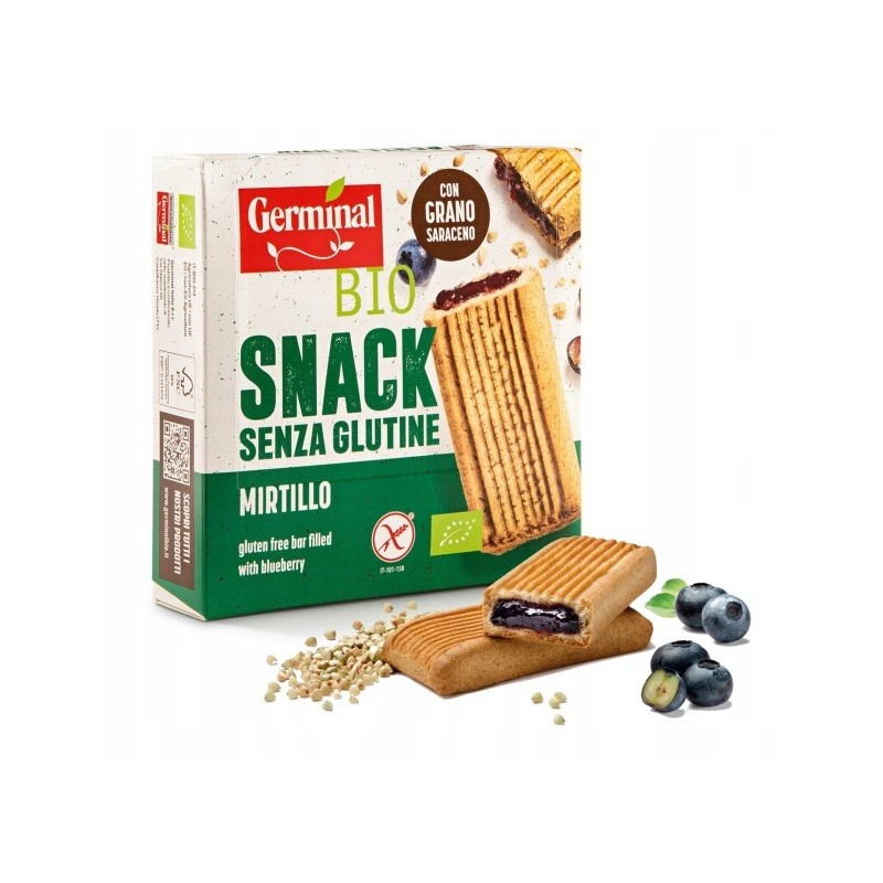 BEZGLUTENOWE ORGANICZNE BATONIKI GRYCZANE Z JAGODAMI BIO GERMINAL