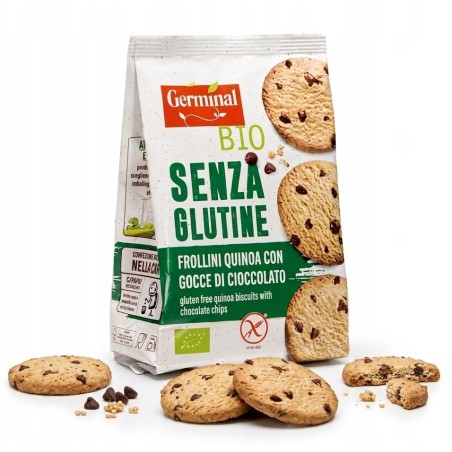 BEZGLUTENOWE CIASTECZKA Z CZEKOLADĄ I QUINOĄ 250G GERMINAL BIO